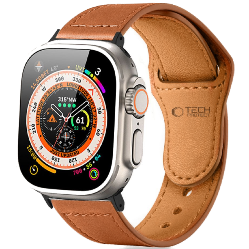 Λουράκι Apple Watch SE/11/10/9/8/7/6/5/4 (42/41/40mm) - Tech-Protect Naturalfit Δερμάτινο - Brown (5906302312641)