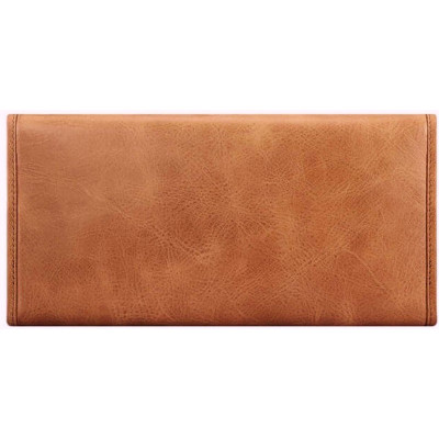 iCarer Vegetable Tanned Leather Three Fold Wallet - Δερμάτινο Πορτοφόλι με Υποδοχή για Κινητό / Κάρτες / Χαρτονομίσματα - Light Brown (RSZ-04-A1-LB)