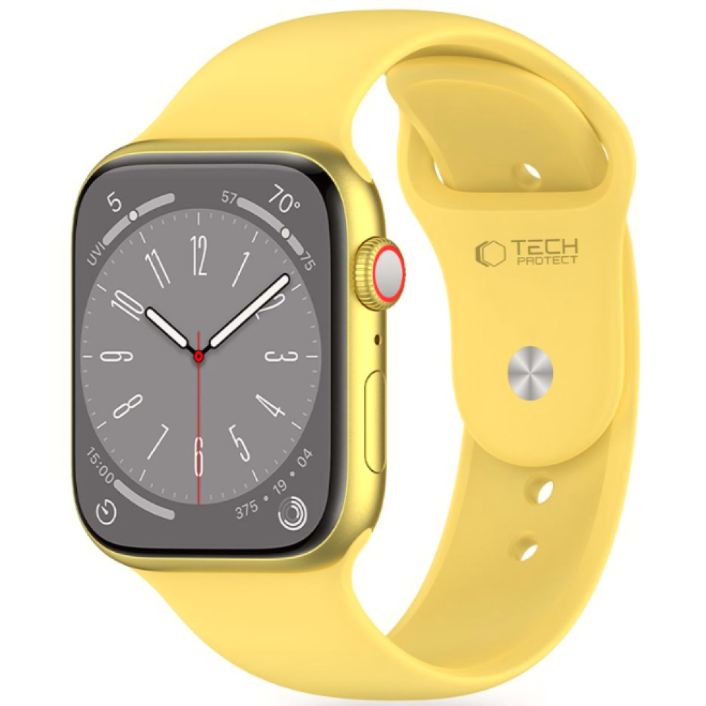 Λουράκι Apple Watch Ultra/SE/11/10/9/8/7/6/5/4 (49/46/45/44mm) - Tech-Protect Silicone Σιλικόνης - Canary Yellow (5906302310081)