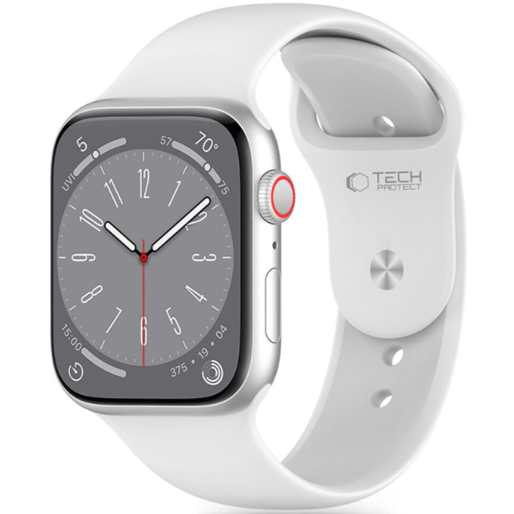 Λουράκι Apple Watch SE/10/9/8/7/6/5/4 (42/41/40mm) - Tech-Protect Silicone Σιλικόνης - White (5906302310111)