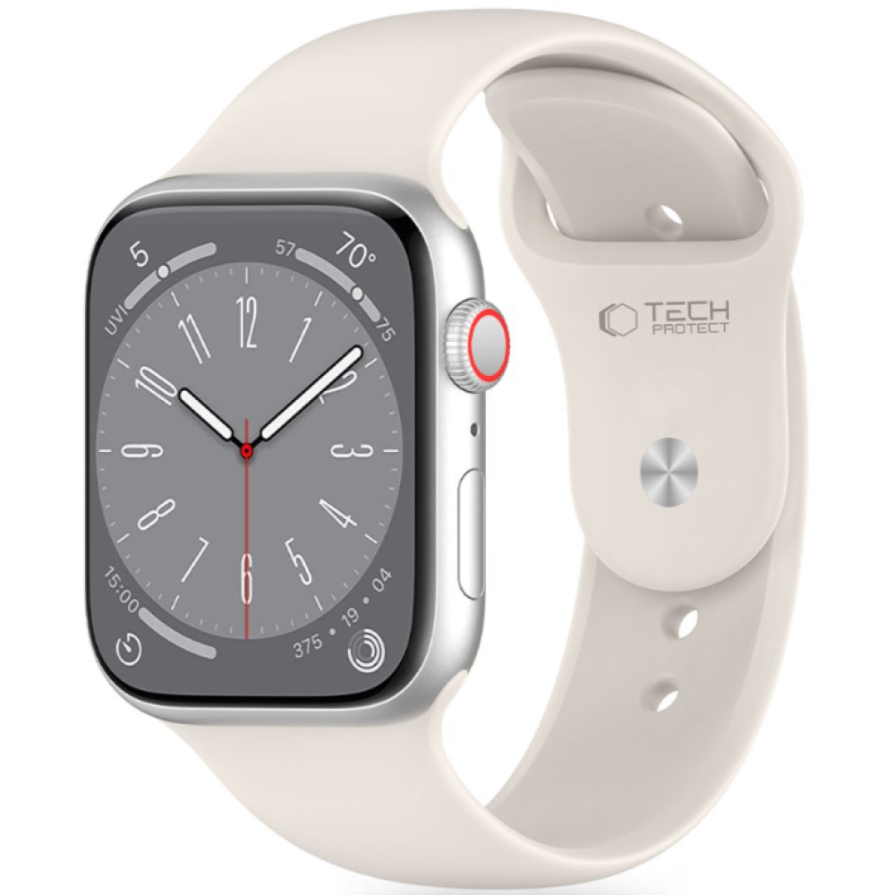 Λουράκι Apple Watch SE/11/10/9/8/7/6/5/4 (42/41/40mm) - Tech-Protect Silicone Σιλικόνης - Starlight (5906302310159)