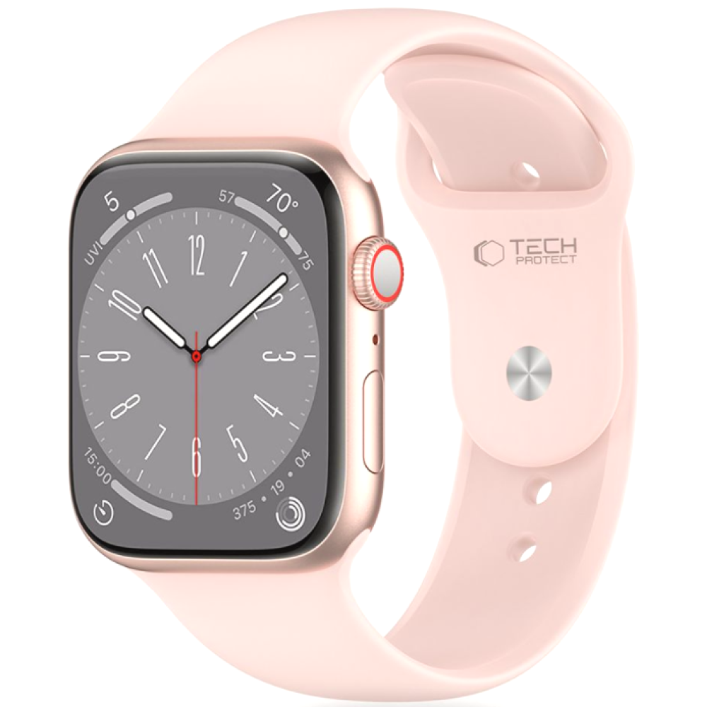 Λουράκι Apple Watch SE/11/10/9/8/7/6/5/4 (42/41/40mm) - Tech-Protect Silicone Σιλικόνης - Light Pink (5906302310166)