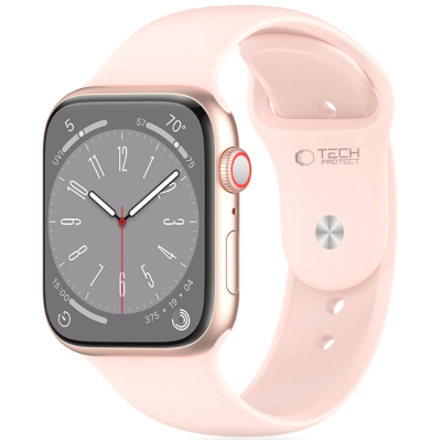 Λουράκι Apple Watch SE/11/10/9/8/7/6/5/4 (42/41/40mm) - Tech-Protect Silicone Σιλικόνης - Light Pink (5906302310166)
