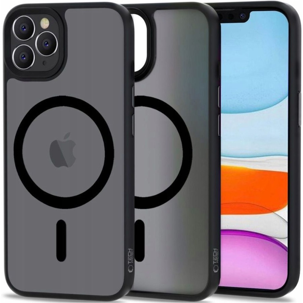 Θήκη Apple iPhone 11 Pro - Tech-Protect MagMat Σκληρή Ημιδιάφανη με MagSafe - Matte Black (9490713930670)