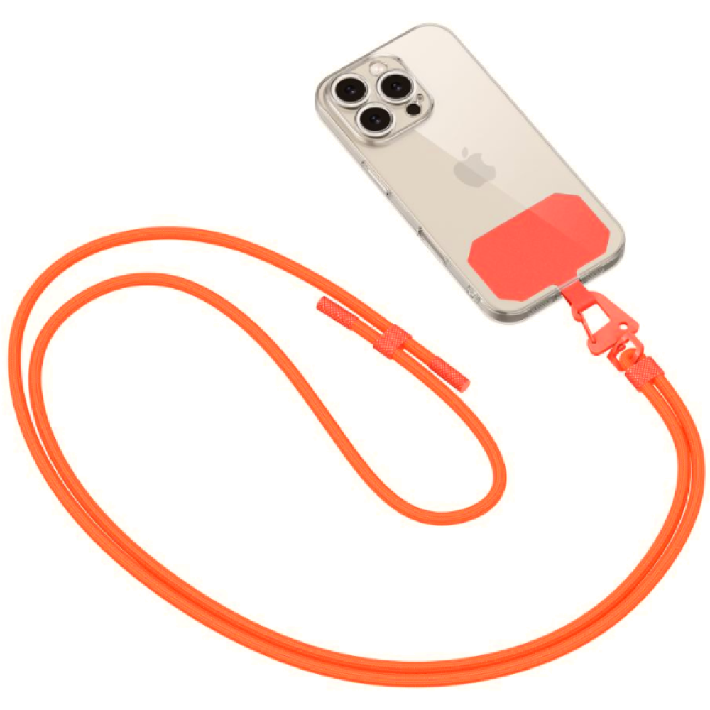 Tech-Protect C5S Rope Crossbody Strap - Αποσπώμενο Λουράκι Λαιμού για Θήκες Κινητών / Smartphones - Neon Orange (5906302312917)