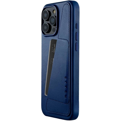 Θήκη Apple iPhone 16 Pro Max - MUJJO Full Leather Wallet Case Δερμάτινη Πορτοφόλι με MagSafe - Monaco Blue (MUJJO-CL-056-BL)
