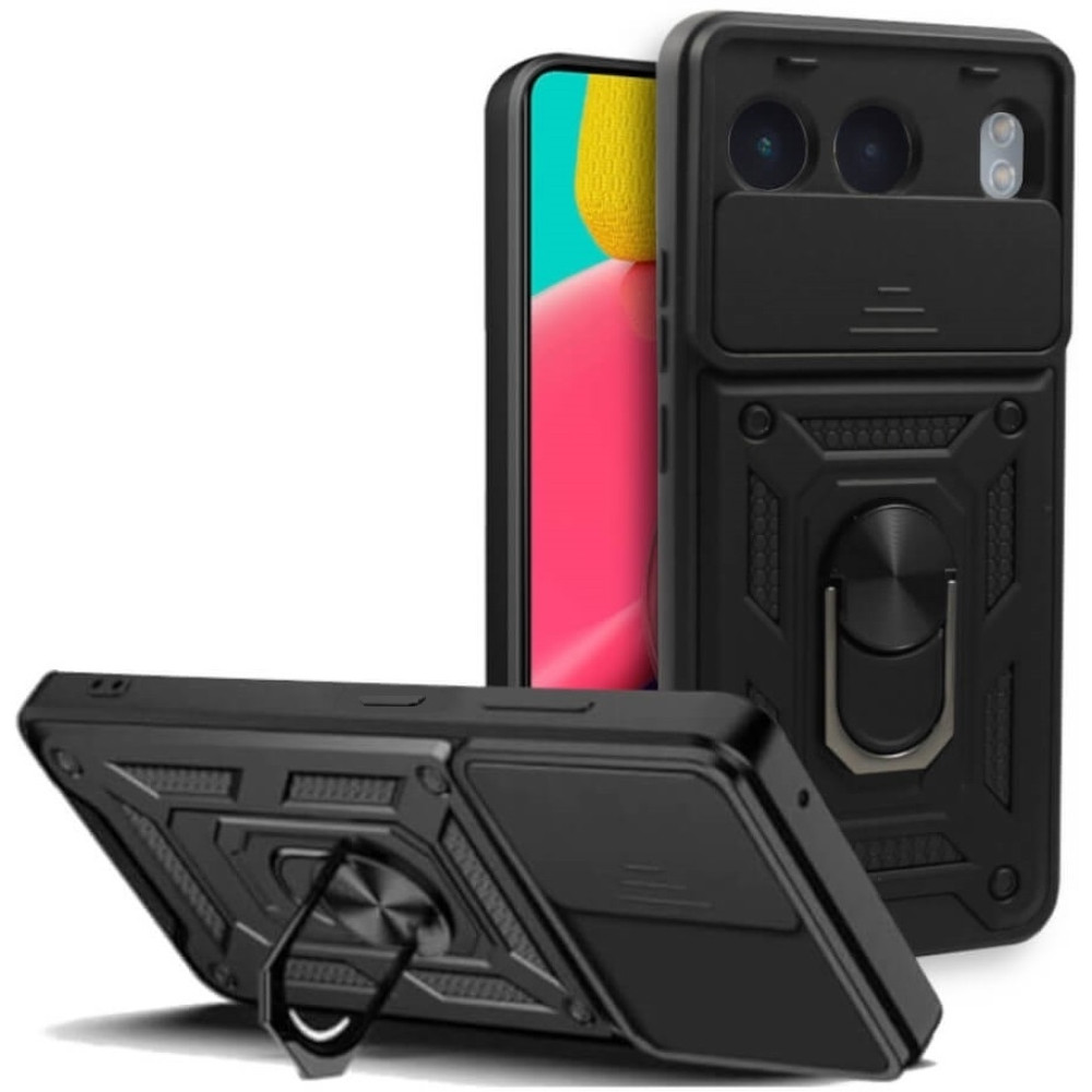 Θήκη OnePlus Nord 4 - Bodycell Armor Slide Ανθεκτική με Κάλυμμα για την Κάμερα & Μεταλλικό Ring Holder - Black (5206015078576)