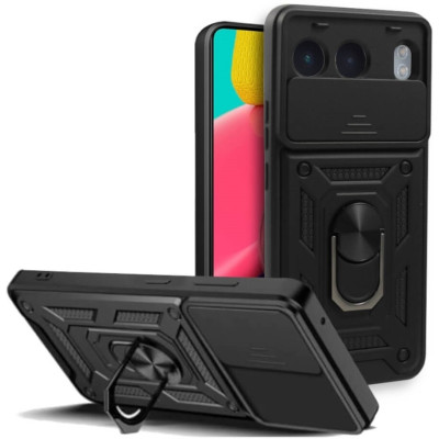 Θήκη OnePlus Nord 4 - Bodycell Armor Slide Ανθεκτική με Κάλυμμα για την Κάμερα & Μεταλλικό Ring Holder - Black (5206015078576)