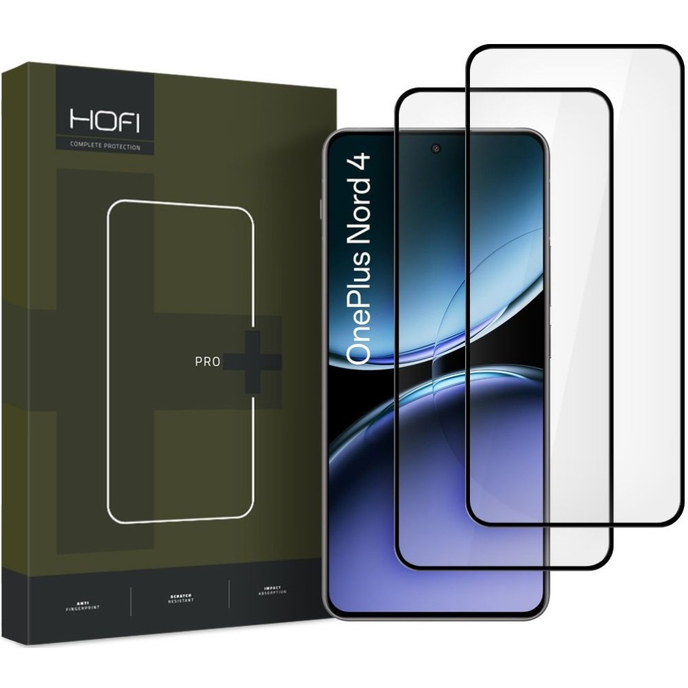 Αντιχαρακτικό Γυαλί Προστασίας OnePlus Nord 4 - Hofi Premium Pro+ Tempered Glass FullFace Οθόνης - 2 Τεμάχια - Black (5906302376582)