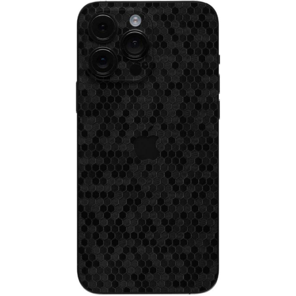 Αυτοκόλλητο Skin Προστασίας Πλάτης iPhone Gams Premium Vinyl Skin Back Plate - Honeycomb Black (GAMS-VNL-SKIN-HBK-001)
