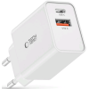 Tech-Protect NC30W - Ταχυφορτιστής Ταξιδιού / Αντάπτορας με 1 x USB-A / 1 x Type-C - 30W - White (9490713935194)