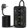 Tech-Protect PC3X6 Multi Plug Power Strip - Πολύπριζο με 3 x Υποδοχές AC 240V με Διακόπτη & Καλώδιο 200cm - 3 x USB-A / 3 x Type-C - 3.1A - Black (5906302310555)