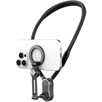 Tech-Protect AC100 Magnetic MagSafe Neck Holder - Ρυθμιζόμενη Μαγνητική MagSafe Βάση Λαιμού για Κινητά / Smartphone - Black (5906302313174)
