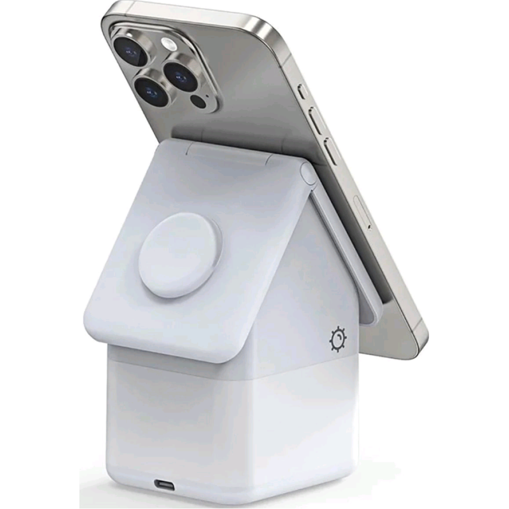 Duzzona W20 4-in-1 Magnetic Wireless Charger - Μαγνητική Βάση Ασύρματης Φόρτισης MagSafe για Apple iPhone / AirPods / Apple Watch με Φωτάκι Νυκτός - 15W - White (6934913007402)