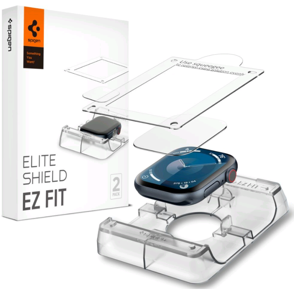 Μεμβράνη Προστασίας Apple Watch 11 / 10 46mm - Spigen EliteShield EZ Fit Screen Protector Οθόνης - 2 Τεμάχια - Clear (AFL08579)