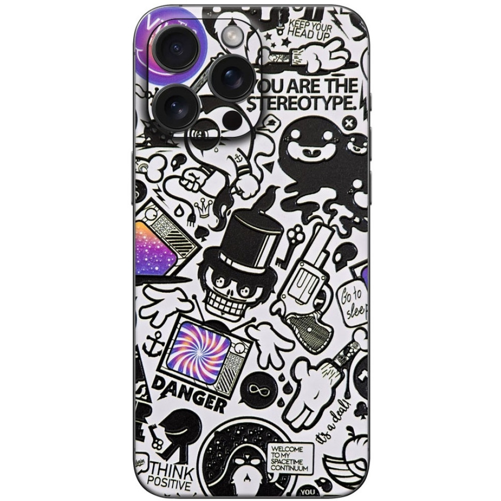 Αυτοκόλλητο Skin Προστασίας Πλάτης - Apple iPhone 15 Pro - Gams Premium Vinyl Skin Back Plate - 3D TV Sticker (GAMS-VNL-SKIN-3DTS-001-076)