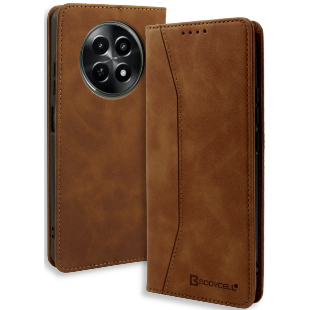 Θήκη Realme 12 5G / 12x 5G - Bodycell Book Case Πορτοφόλι - Brown (5206015079191)