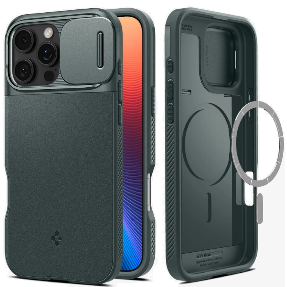 Θήκη Apple iPhone 16 Pro - Spigen Optik Armor MagFit με MagSafe & Κάλυμμα για την Κάμερα - Abyss Green (ACS08150)