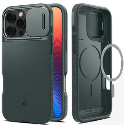 Θήκη Apple iPhone 16 Pro - Spigen Optik Armor MagFit με MagSafe & Κάλυμμα για την Κάμερα - Abyss Green (ACS08150)