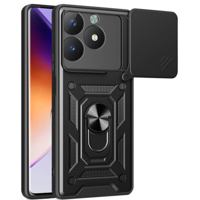 Θήκη Realme C61 / C63 4G - Bodycell Armor Slide Ανθεκτική με Κάλυμμα για την Κάμερα & Μεταλλικό Ring Holder - Black (5206015078729)