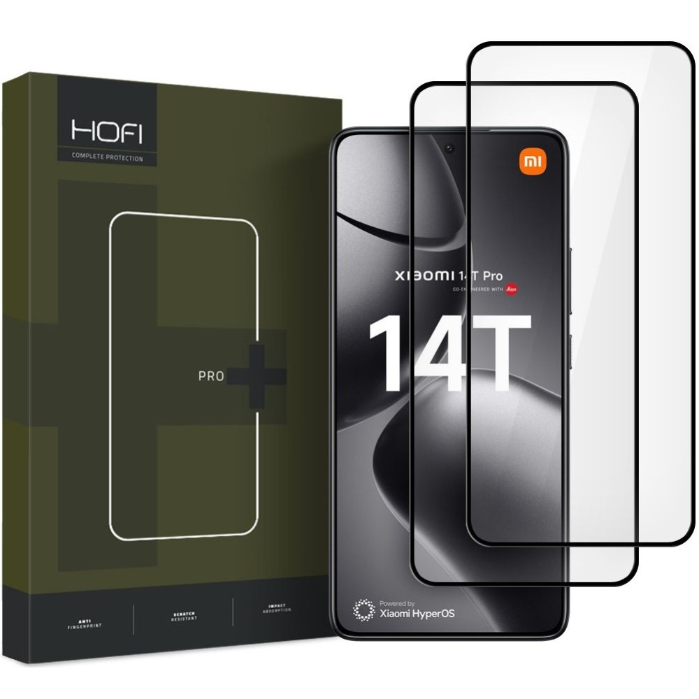 Αντιχαρακτικό Γυαλί Προστασίας Xiaomi 14T / 14T Pro - Hofi Premium Pro+ Tempered Glass FullFace Οθόνης - 2 Τεμάχια - Black (5906302371099)