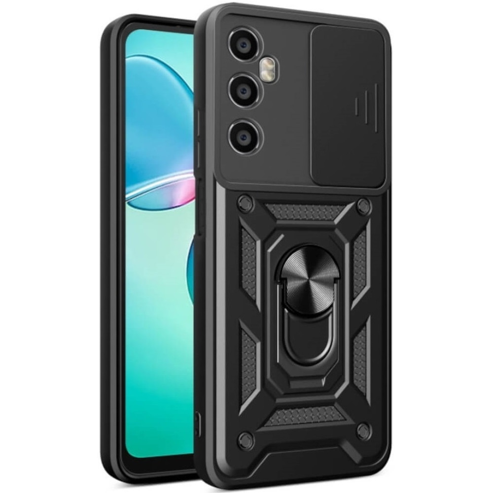 Θήκη Realme C65 4G - Bodycell Armor Slide Ανθεκτική με Κάλυμμα για την Κάμερα & Μεταλλικό Ring Holder - Black (5206015078750)