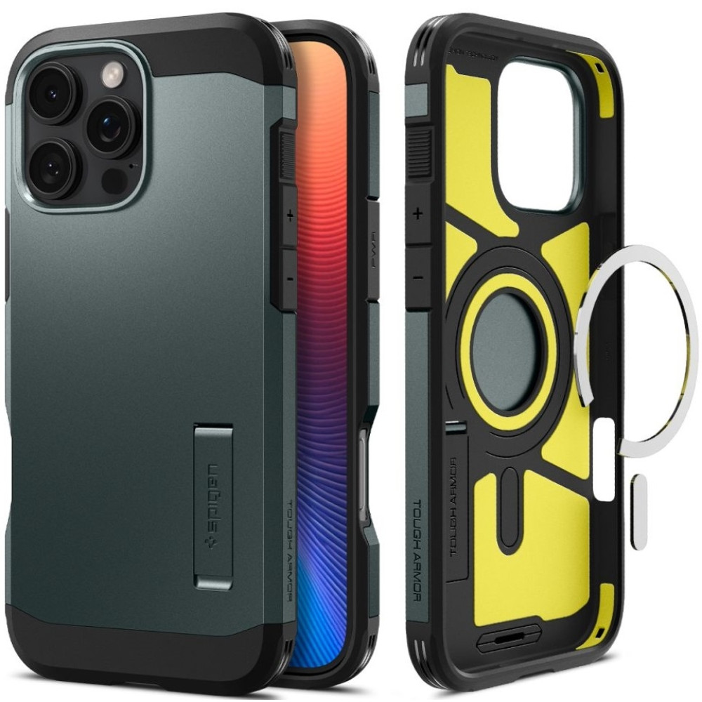 Θήκη Apple iPhone 16 Pro - Spigen Tough Armor AI MagFit Ανθεκτική με MagSafe - Abyss Green (ACS08148)