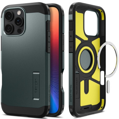 Θήκη Apple iPhone 16 Pro - Spigen Tough Armor AI MagFit Ανθεκτική με MagSafe - Abyss Green (ACS08148)