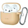 Θήκη Apple AirPods 4th Gen - Tech-Protect Silicone Hook Σιλικόνης - Caffe Latte (5906302370078)