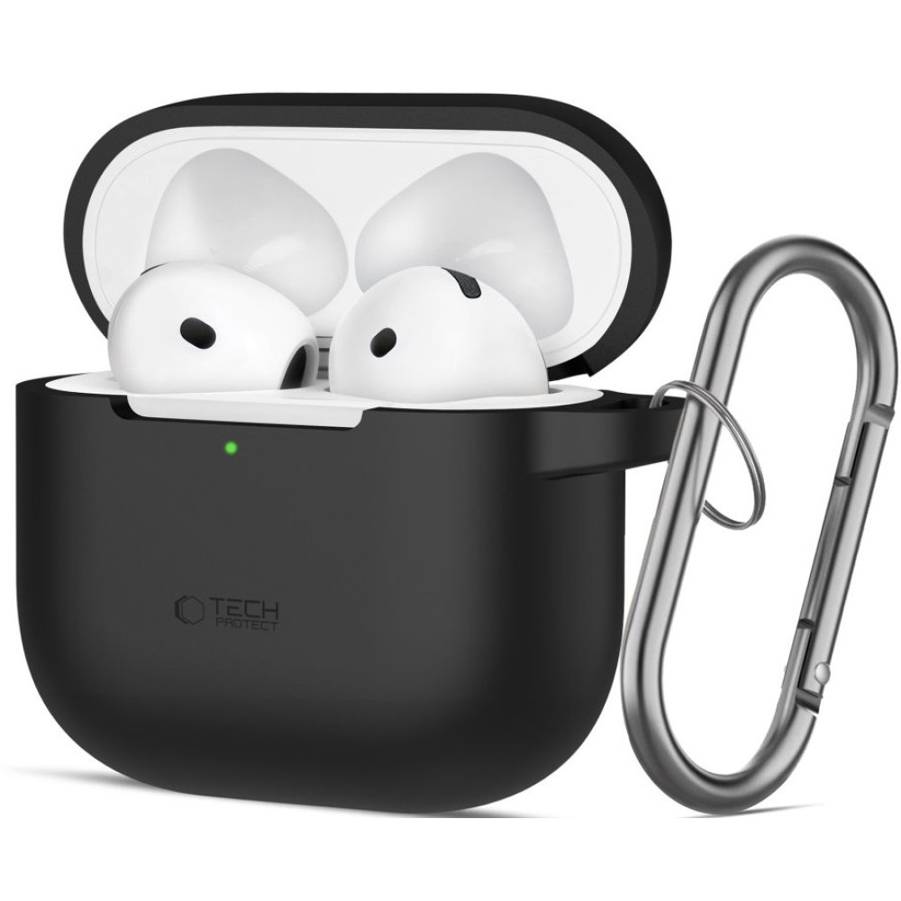 Θήκη Apple AirPods 4th Gen - Tech-Protect Silicone Hook Σιλικόνης - Black (5906302370047)