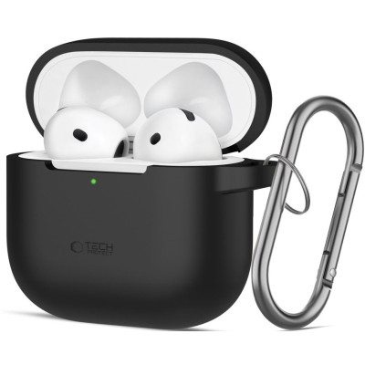 Θήκη Apple AirPods 4th Gen - Tech-Protect Silicone Hook Σιλικόνης - Black (5906302370047)