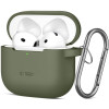 Θήκη Apple AirPods 4th Gen - Tech-Protect Silicone Hook Σιλικόνης - Olive Green (5906302370085)