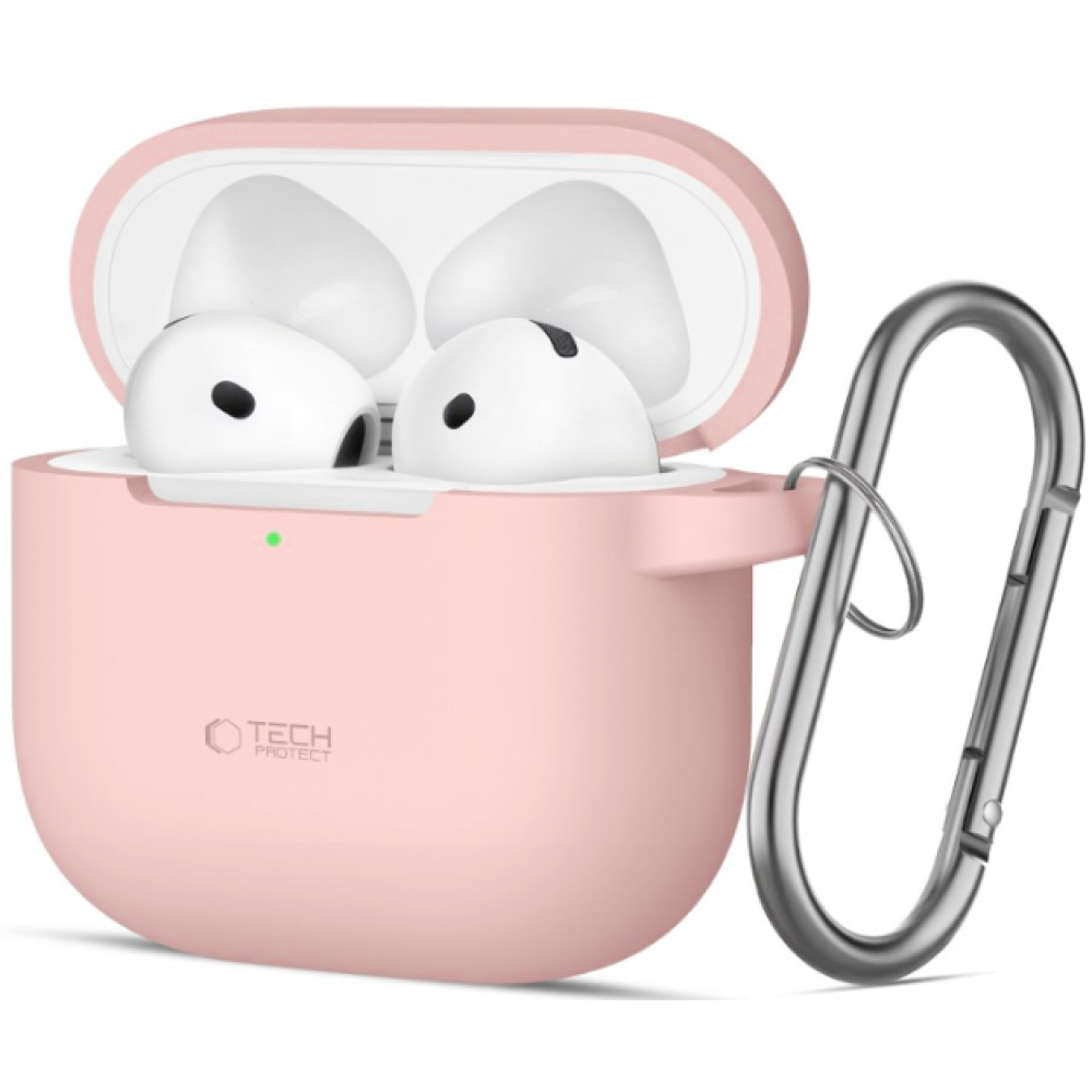 Θήκη Apple AirPods 4th Gen - Tech-Protect Silicone Hook Σιλικόνης - Dusty Pink (5906302370054)