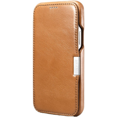 Θήκη Apple iPhone 11 - iCarer Vintage Series Side-Open Δερμάτινη - Khaki (RIX1108-GG)
