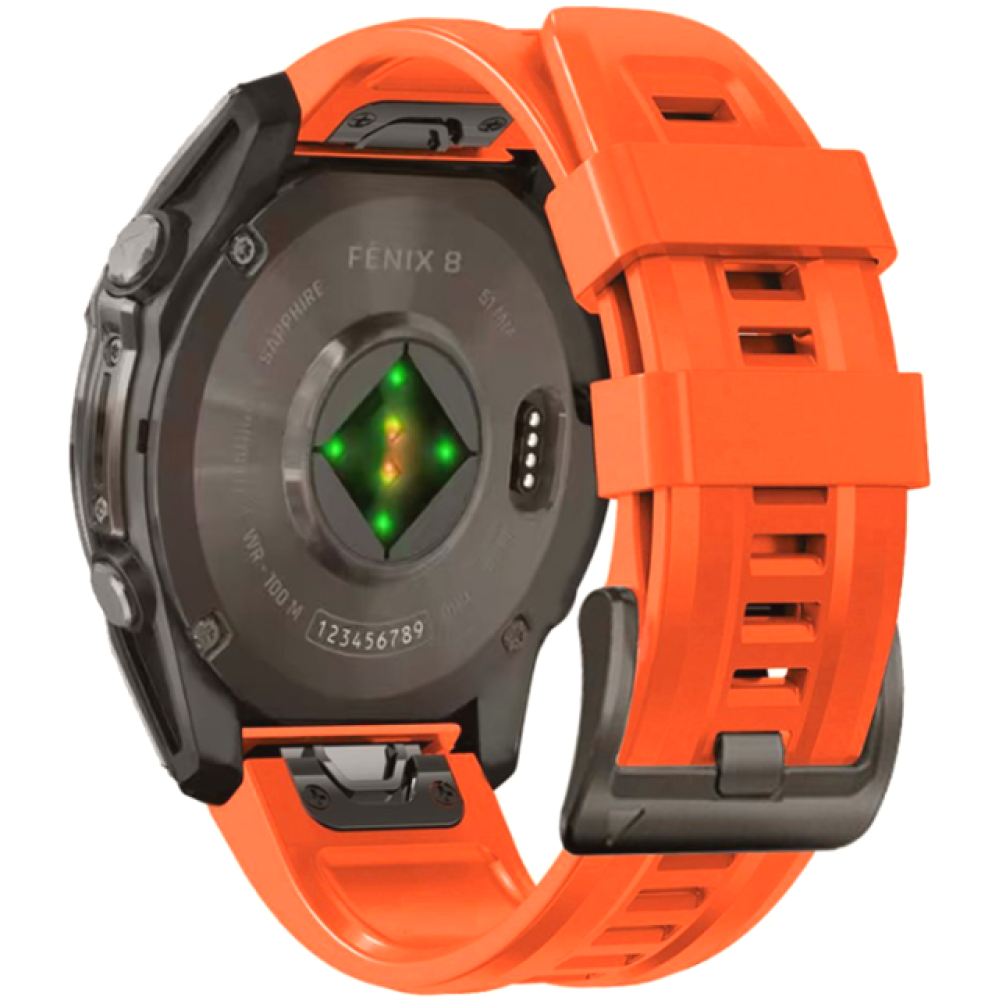 Λουράκι Garmin Fenix 5/6/6 Pro/7/8/E (47mm) - Tech-Protect Silicone Σιλικόνης - Orange (5906302377190)