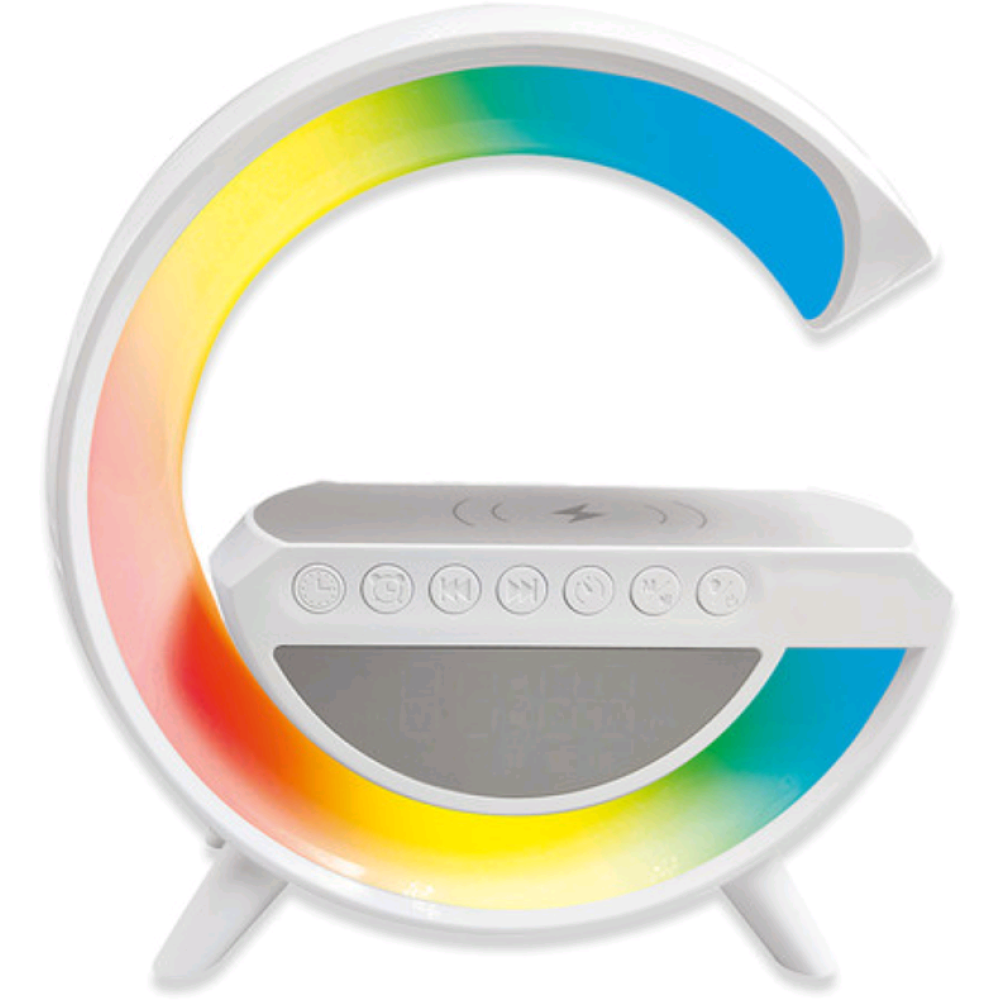 The Source RED5 Light Up Wireless Charging Alarm Clock Speaker - Βάση Ασύρματης Φόρτισης 10W / Ξυπνητήρι / Φορητό Ηχείο Bluetooth / Ραδιόφωνο FM με Φωτορυθμικό RGB Φωτισμό (5056327916826)