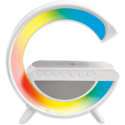 The Source RED5 Light Up Wireless Charging Alarm Clock Speaker - Βάση Ασύρματης Φόρτισης 10W / Ξυπνητήρι / Φορητό Ηχείο Bluetooth / Ραδιόφωνο FM με Φωτορυθμικό RGB Φωτισμό (5056327916826)