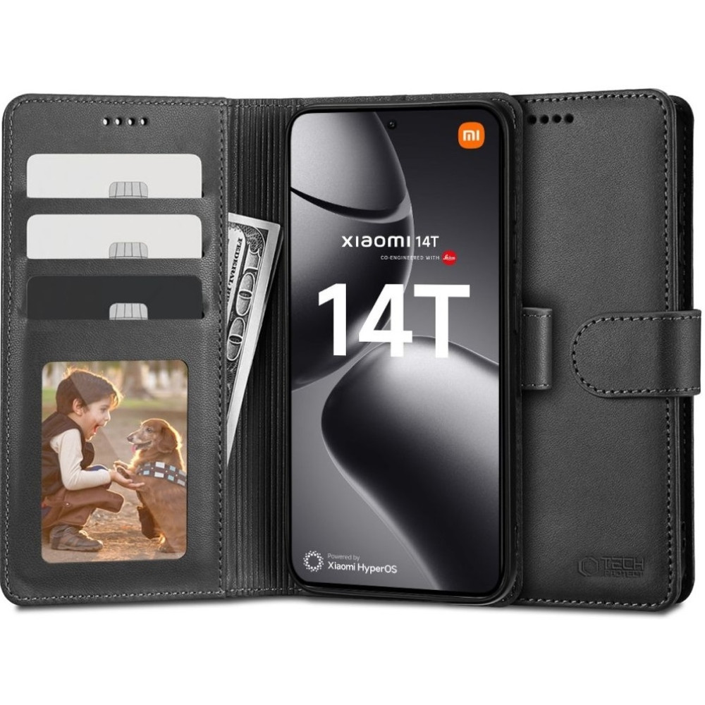 Θήκη Xiaomi 14T - Tech-Protect Wallet Πορτοφόλι - Black (5906302371129)