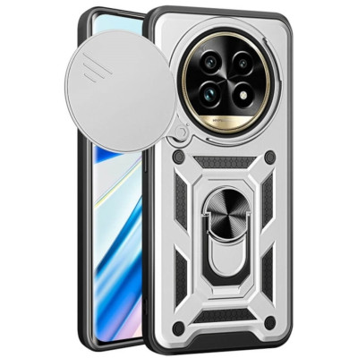 Θήκη Realme 13 Pro / 13 Pro Plus - Bodycell Armor Slide Ανθεκτική με Κάλυμμα για την Κάμερα & Μεταλλικό Ring Holder - Silver (5206015078712)