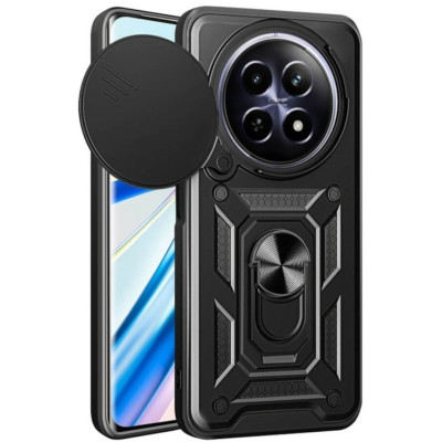 Θήκη Realme 12 5G / 12x 5G - Bodycell Armor Slide Ανθεκτική με Κάλυμμα για την Κάμερα & Μεταλλικό Ring Holder - Black (5206015078637)