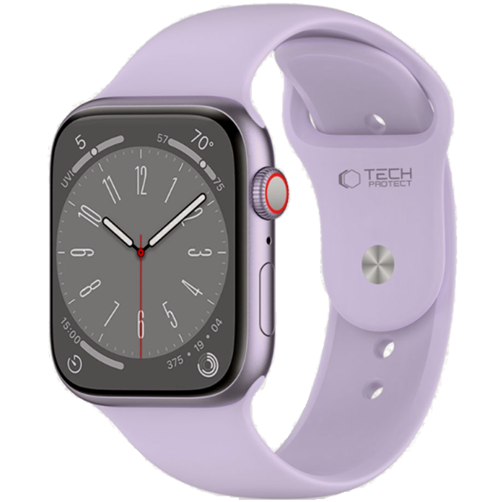 Λουράκι Apple Watch Ultra2/Ultra1/SE/10/9/8/7/6/5/4 (49/46/45/44mm) - Tech-Protect Silicone Σιλικόνης - Elegant Purple (5906302305124)