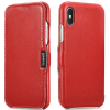 Θήκη Apple iPhone X / XS - iCarer Luxury Series Side-Open Δερμάτινη - Red (RI802-RD)
