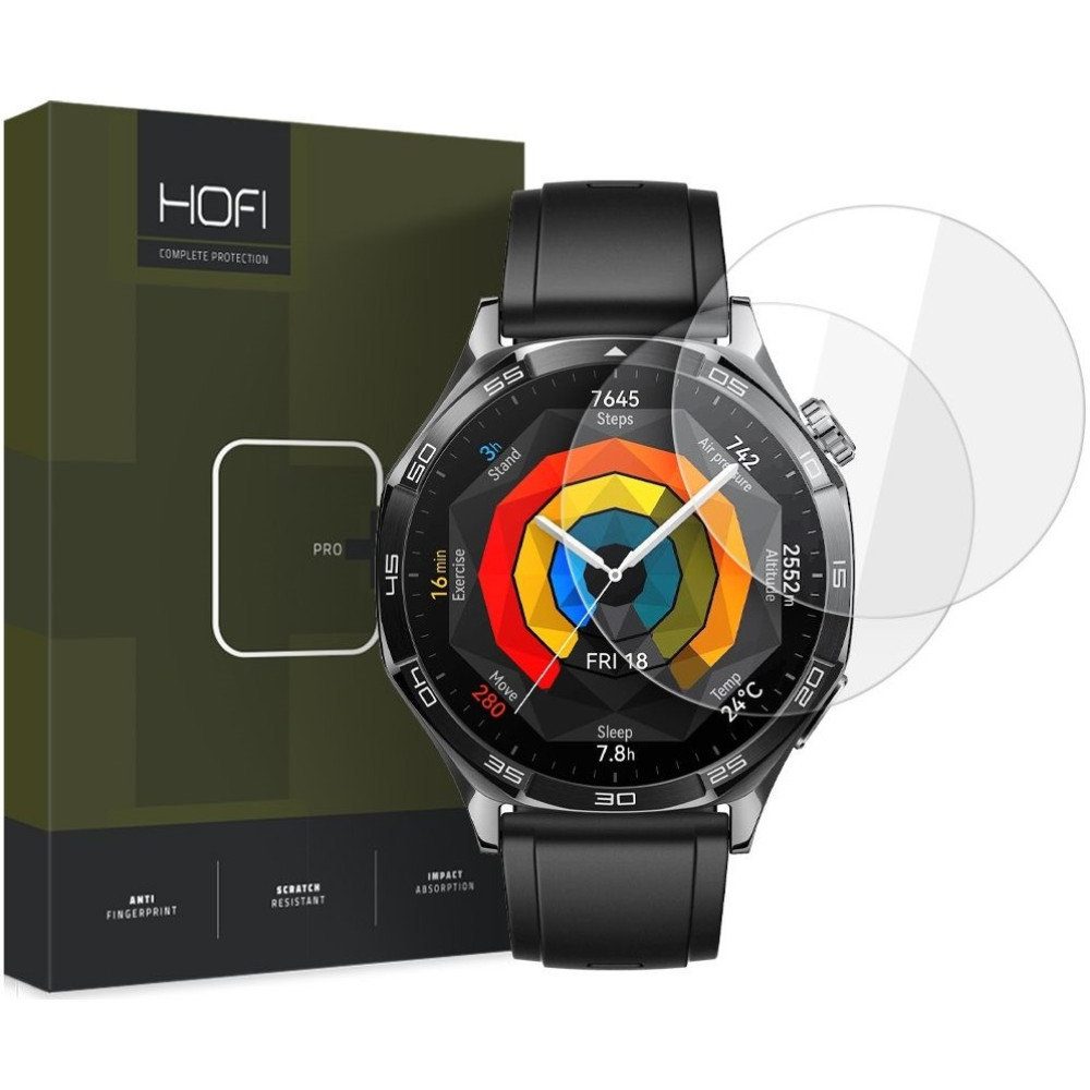 Αντιχαρακτικό Γυαλί Προστασίας Huawei Watch GT 5 46mm - Hofi Premium Pro+ Tempered Glass Οθόνης - 2 Τεμάχια - Clear (5906302371150)