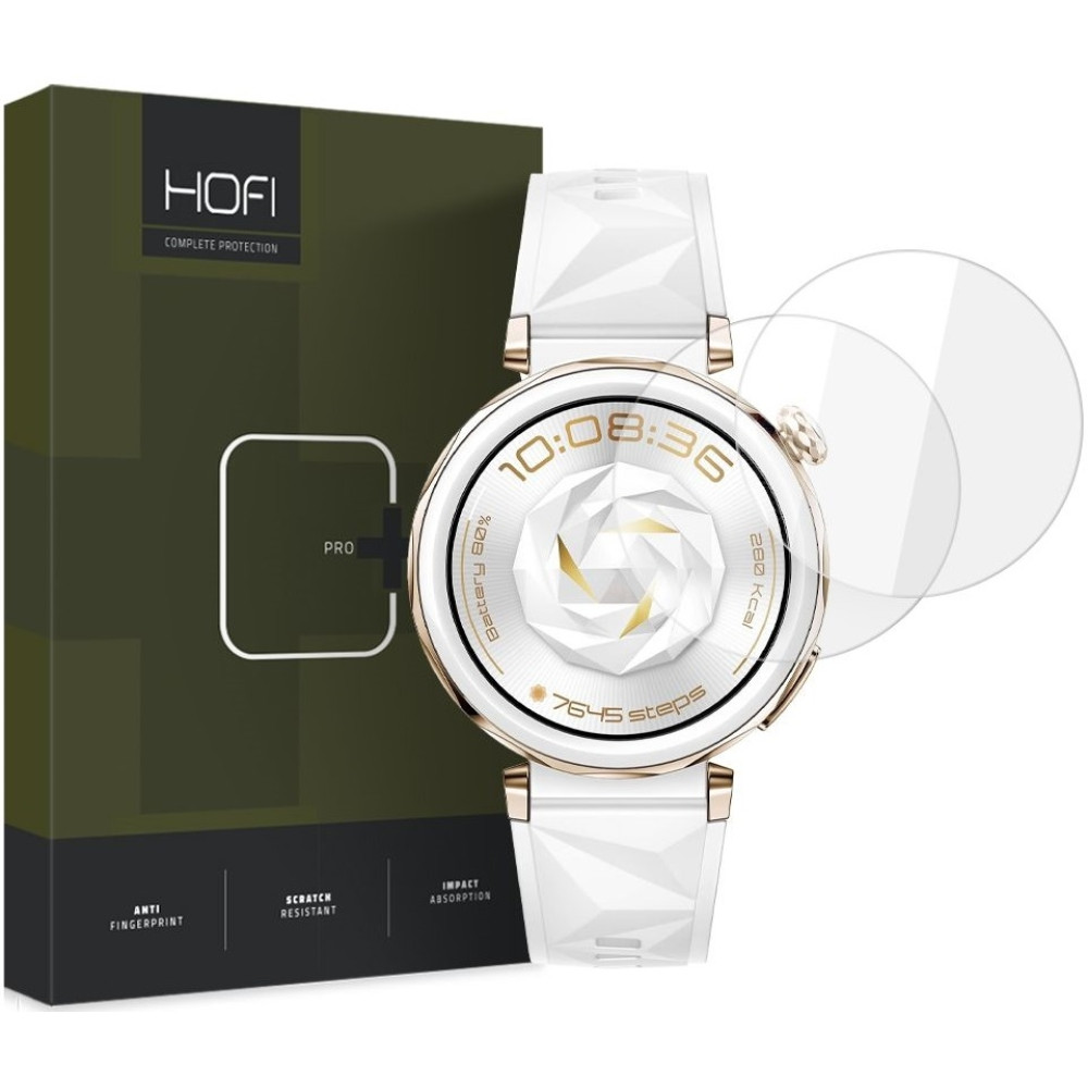 Αντιχαρακτικό Γυαλί Προστασίας Huawei Watch GT 5 Pro 42mm - Hofi Premium Pro+ Tempered Glass Οθόνης - 2 Τεμάχια - Clear (5906302371167)
