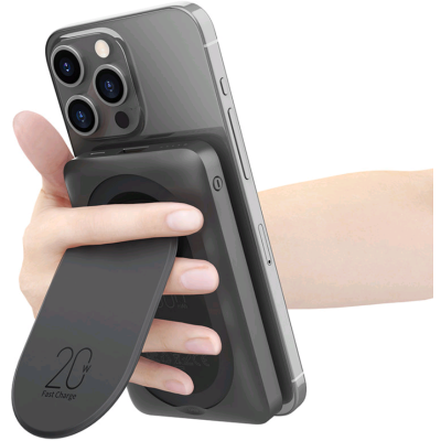 PowerBank Veger MagOn Pro με Ασύρματη Φόρτιση MagSafe & Kickstand 1 x USB-A 22.5W 1 x Type-C 20W 10.000mAh - Black (W1175)