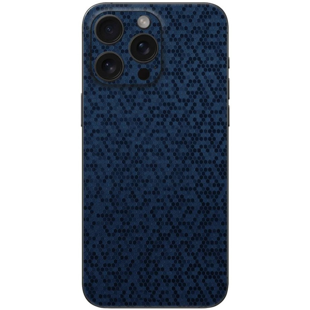 Αυτοκόλλητο Skin Προστασίας Πλάτης iPhone 16 Pro Max Gams Premium Vinyl Skin Back Plate - Honeycomb Blue (GAMS-VNL-SKIN-HBL-001-083)
