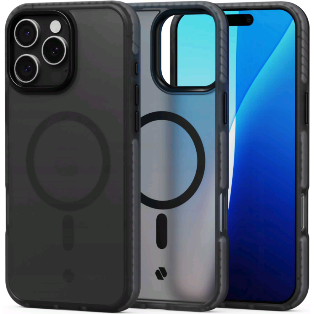 Θήκη iPhone 16 Pro Max Spacecase Hybrid Fusion Mag Ημιδιάφανη Σκληρή με MagSafe - Black (5905719112479)