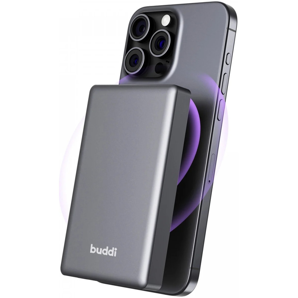 PowerBank Buddi Connect με Ασύρματη Φόρτιση MagSafe 15W & 1 x Type-C 20W 10.000mAh 5 Έτη Εγγύηση - Black (8719246451843)