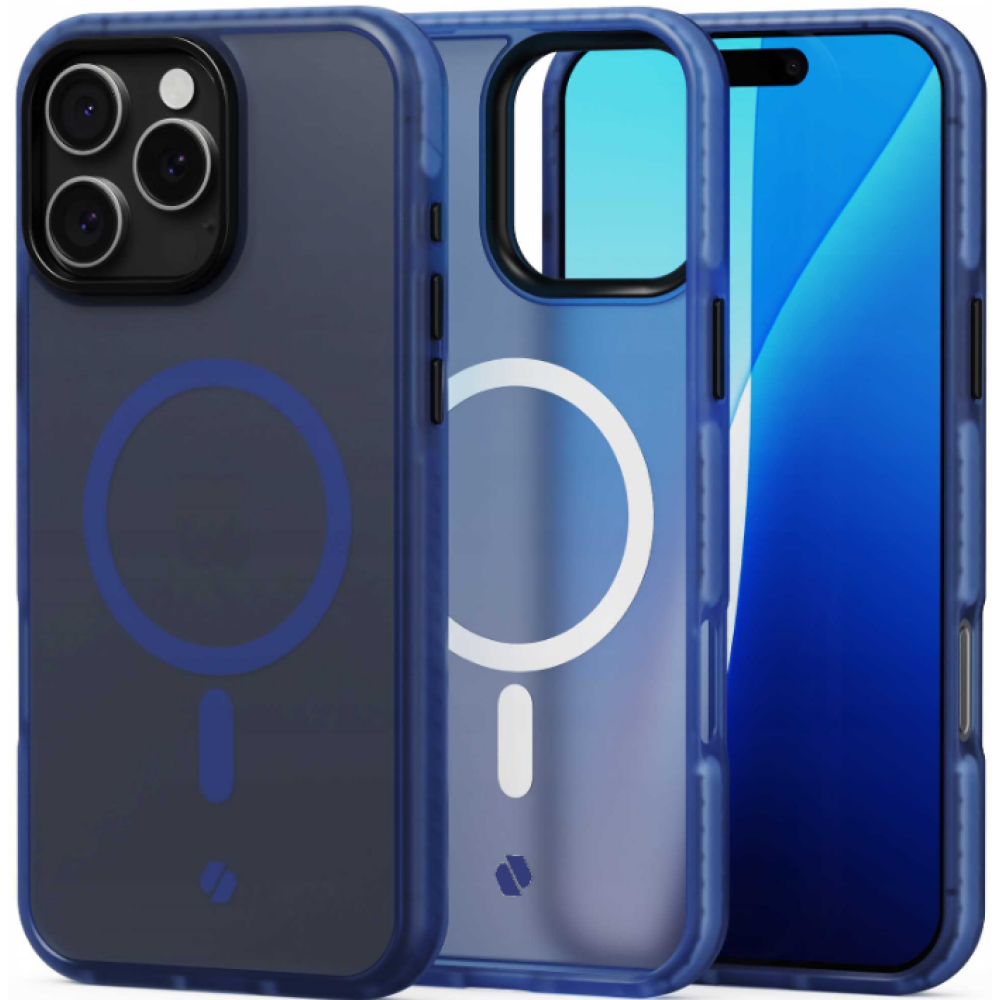 Θήκη iPhone 16 Pro Spacecase Hybrid Fusion Mag Ημιδιάφανη Σκληρή με MagSafe - Dark Blue (5905719112455)