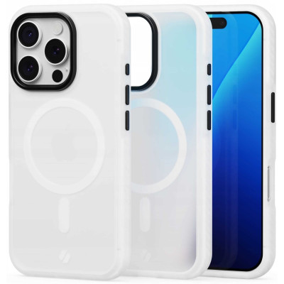 Θήκη iPhone 16 Pro Spacecase Hybrid Fusion Mag Ημιδιάφανη Σκληρή με MagSafe - Frost Clear (5905719112448)